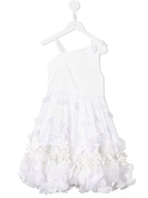 MARCHESA NOTTE MINI floral-appliqué tulle dress - White
