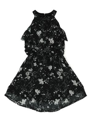 MARCHESA NOTTE MINI Zola ruffled-trim dress - Black