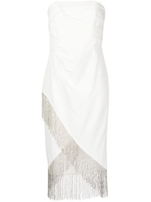 Marchesa Notte strapless wrap dress - White