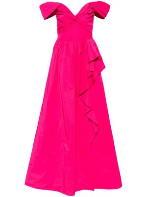 Marchesa Notte Twist taffeta gown - Pink