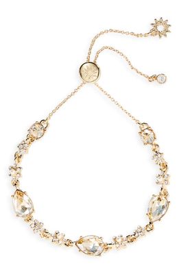 Marchesa Pear Crystal & Imitation Pearl Slider Bracelet in Gold/Cgs