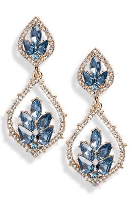 Marchesa Polished & Poised Crystal Drop Earrings in Gold/Denim/Cry
