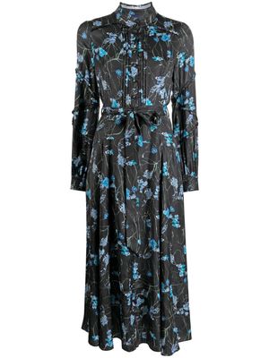Marchesa Rosa Fiorella floral-print tied-waist dress - Black