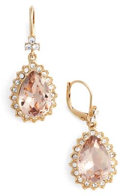 Marchesa Sheer Bliss Pear Drop Earrings in Vintage Rose /Gold