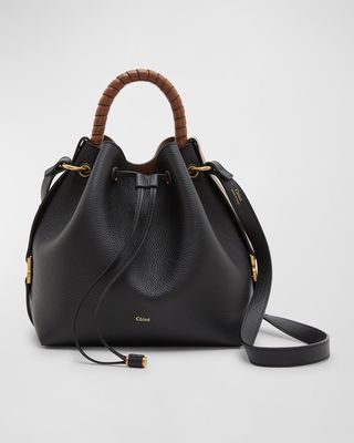 Marcie Bucket Bag in Grained Leather