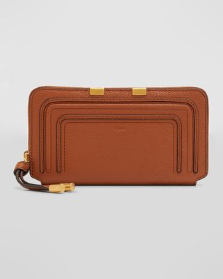 Marcie Long Zip Wallet in Grained Leather