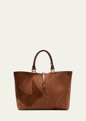 Marcie Stud Patch Suede & Leather Tote Bag