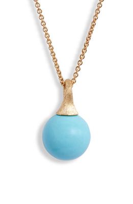 Marco Bicego Africa Boule 18K Yellow Gold Semiprecious Pendant Necklace in Turquoise/Yellow Gold