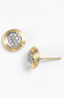 Marco Bicego Jaipur 18K Yellow & White Gold Diamond Stud Earrings in Yellow Gold