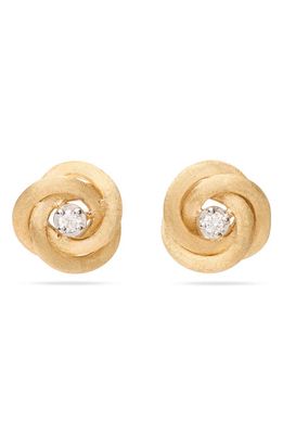 Marco Bicego Jaipur Diamond Stud Earrings in Yellow Gold