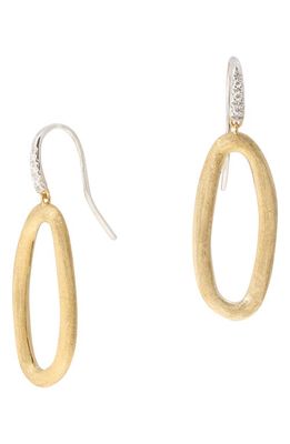 Marco Bicego Jaipur Oval Link Diamond Hook Earrings in Yellow/White Gold