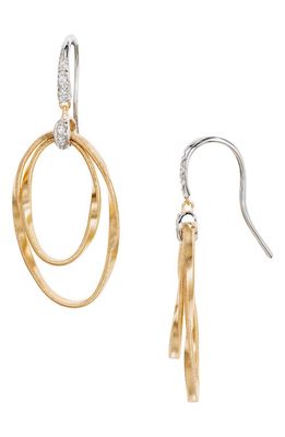 Marco Bicego Marrakech Onde Concentric Coil Drop Earrings in White Gold/Yellow Gold