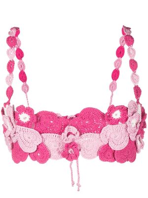 Marco Rambaldi crochet cropped top - Pink
