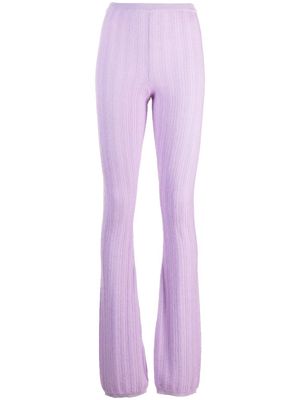 Marco Rambaldi flared ribbed-knit trousers - Pink