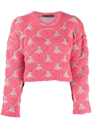 Marco Rambaldi heart-embroidery knit sweater - Pink