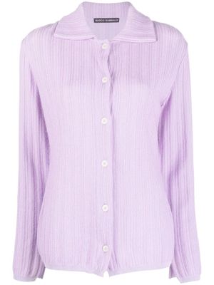 Marco Rambaldi rib-knit spread-collar shirt - Purple