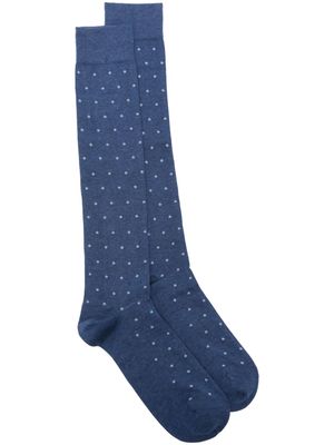 Marcoliani dot-print fine-knit socks - Blue