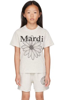 Mardi Mercredi Les Petits Kids Gray Flower T-Shirt