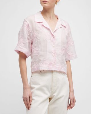Mare Cropped Embroidered Shirt