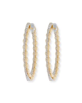 Marea 18k Gold Two-Tone Medium Diamond Hoop Earrings