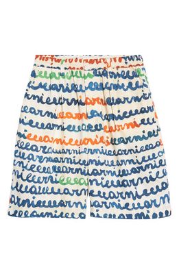 Maremarni Logo Print Poplin Shorts in Ivory