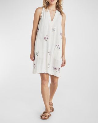 Maren Sleeveless Floral Viscose Linen Mini Dress