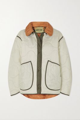 Marfa Stance - Reversible Quilted Shell Jacket - Orange
