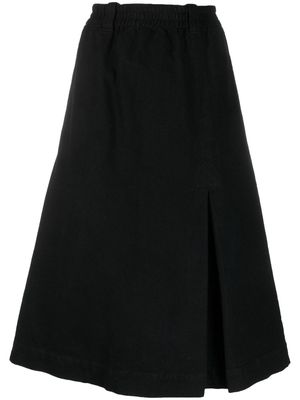 Margaret Howell A-line box-pleat midi skirt - Black