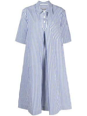 Margaret Howell candy-striped midi polo dress - Blue