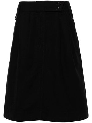 Margaret Howell high-waisted cotton A-line skirt - Black