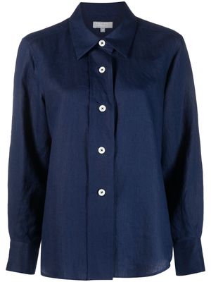 Margaret Howell long-sleeve buttoned linen shirt - Blue