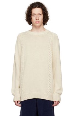 Margaret Howell Off-White Stretched Cable Sweater