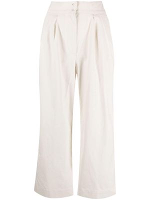 Margaret Howell pleated cotton wide-leg trousers - Neutrals