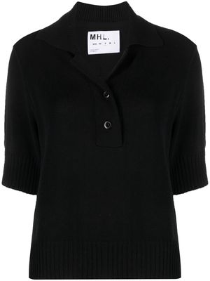 Margaret Howell short-sleeve knitted top - Black