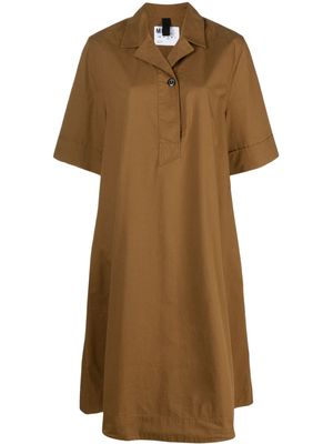 Margaret Howell short-sleeve notched-lapel dress - Brown