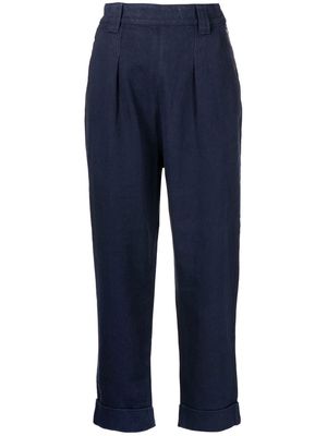Margaret Howell tapered turn-up trousers - Blue