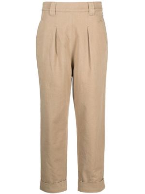 Margaret Howell tapered turn-up trousers - Neutrals