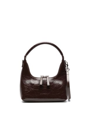 Marge Sherwood mini Hobo cracked-leather shoulder bag - Brown