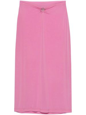 Margherita MACCAPANI floral-appliqué jersey midi skirt - Pink