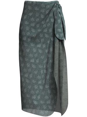 Margherita MACCAPANI floral-print tie-fastening skirt - Green