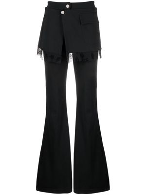 Margherita Maccapani layered flared trousers - Black
