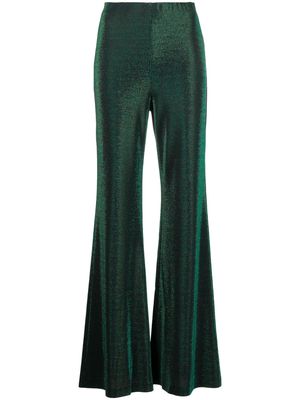 Margherita Maccapani lurex flared trousers - Green