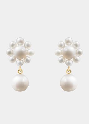 Margherita Perle Freshwater Pearl Flower and Drop Earrings