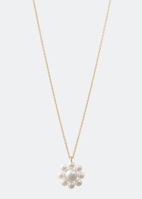 Margherita Simple Necklace with Pearl Flower Pendant