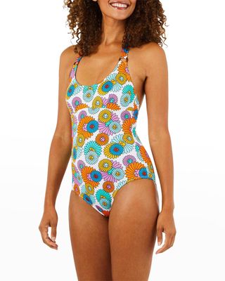 Marguerites Halter One-Piece Swimsuit