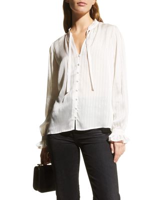 Marguet Tie-Neck Silk Blouse