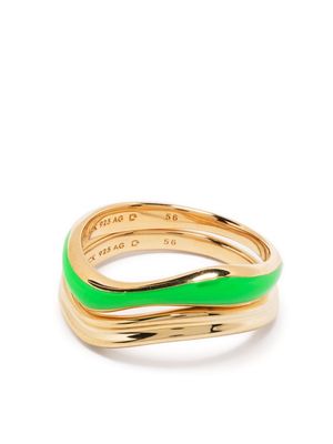Maria Black Soma Neon gold-plated ring stack