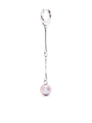 Maria Black Star pearl drop earring - Silver