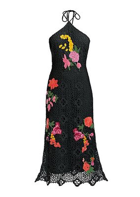 Maria Crocheted Cotton Midi-Dress