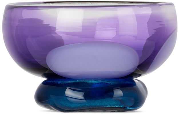 Maria Enomoto Glass SSENSE Exclusive Blue & Purple Small Footed Bowl